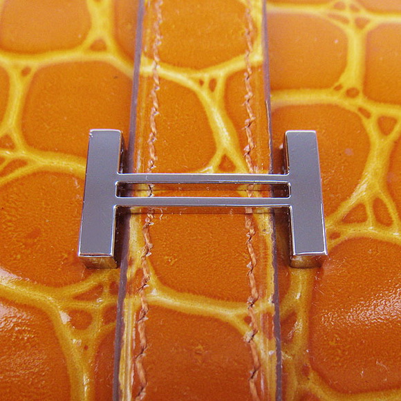 Cheap Replica Hermes Orange Crocodile Veins Wallet H006 - Click Image to Close